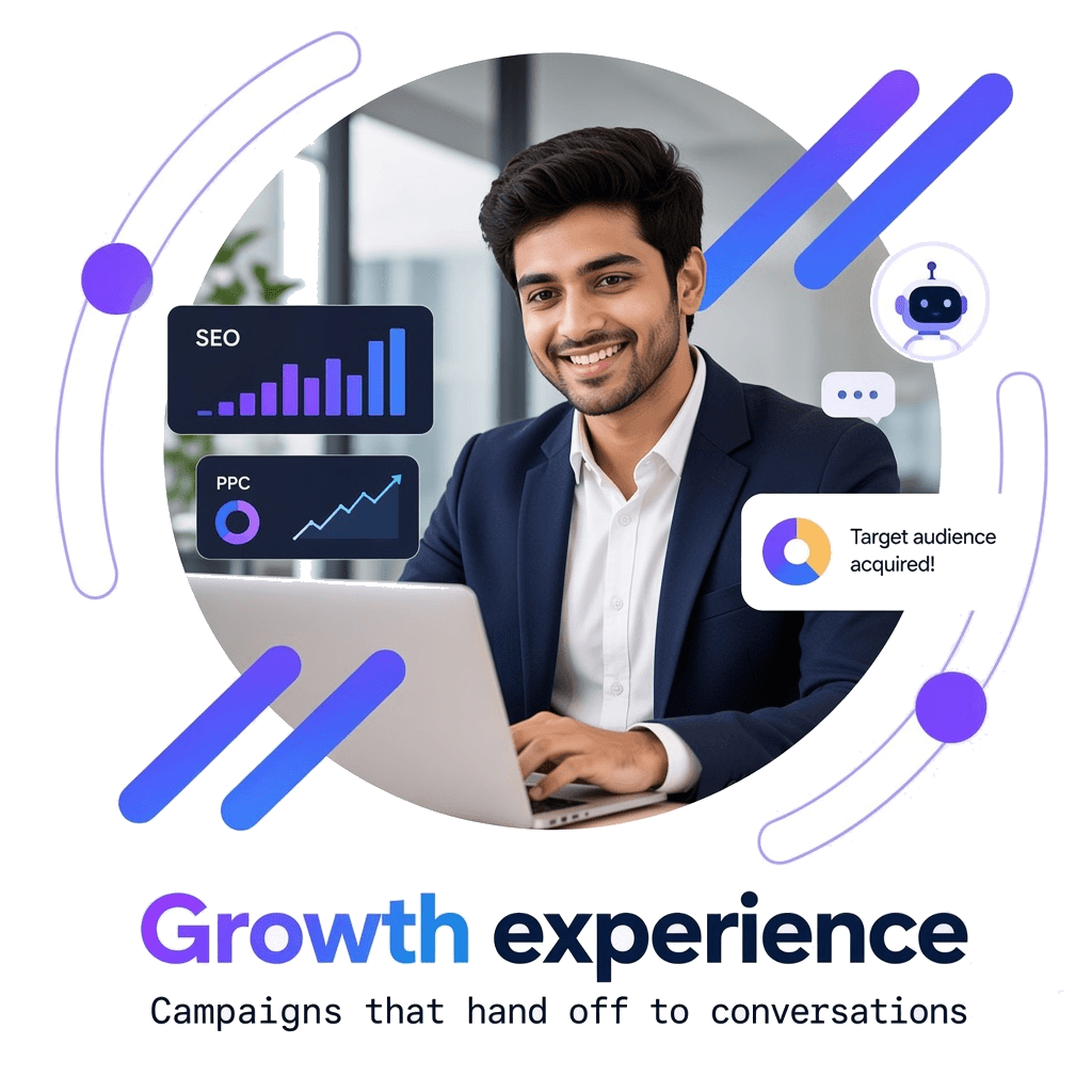 Growth experience — campaigns that hand off to conversations