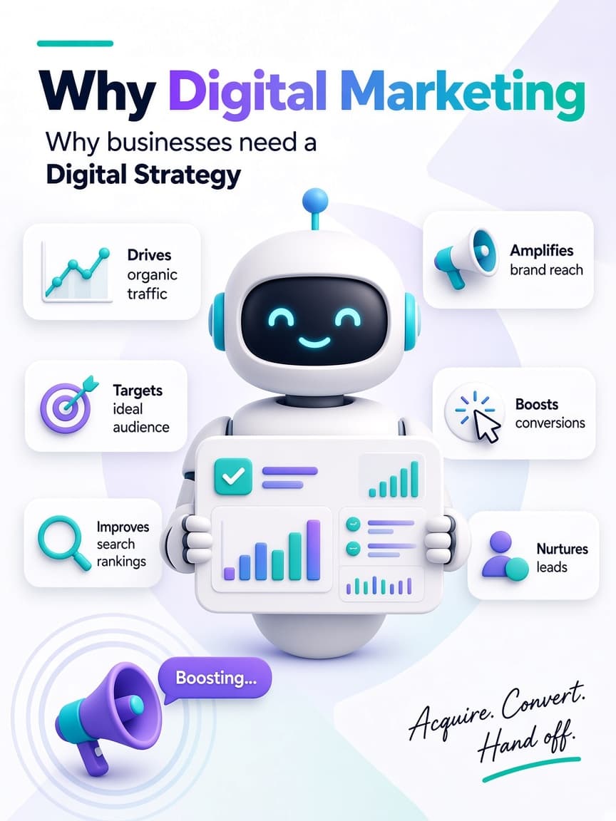 Why Digital Marketing — acquire, convert, and hand off