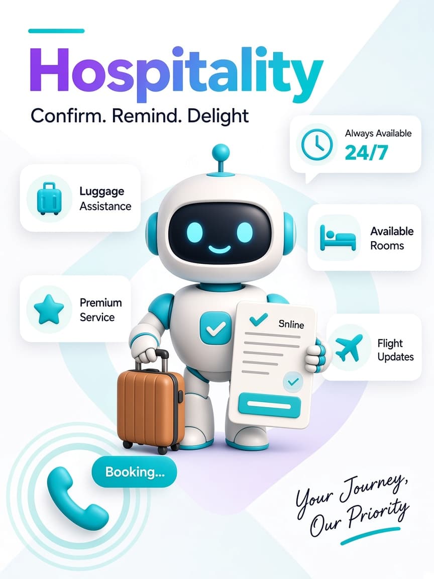 Hospitality & Travel — confirm, remind, delight