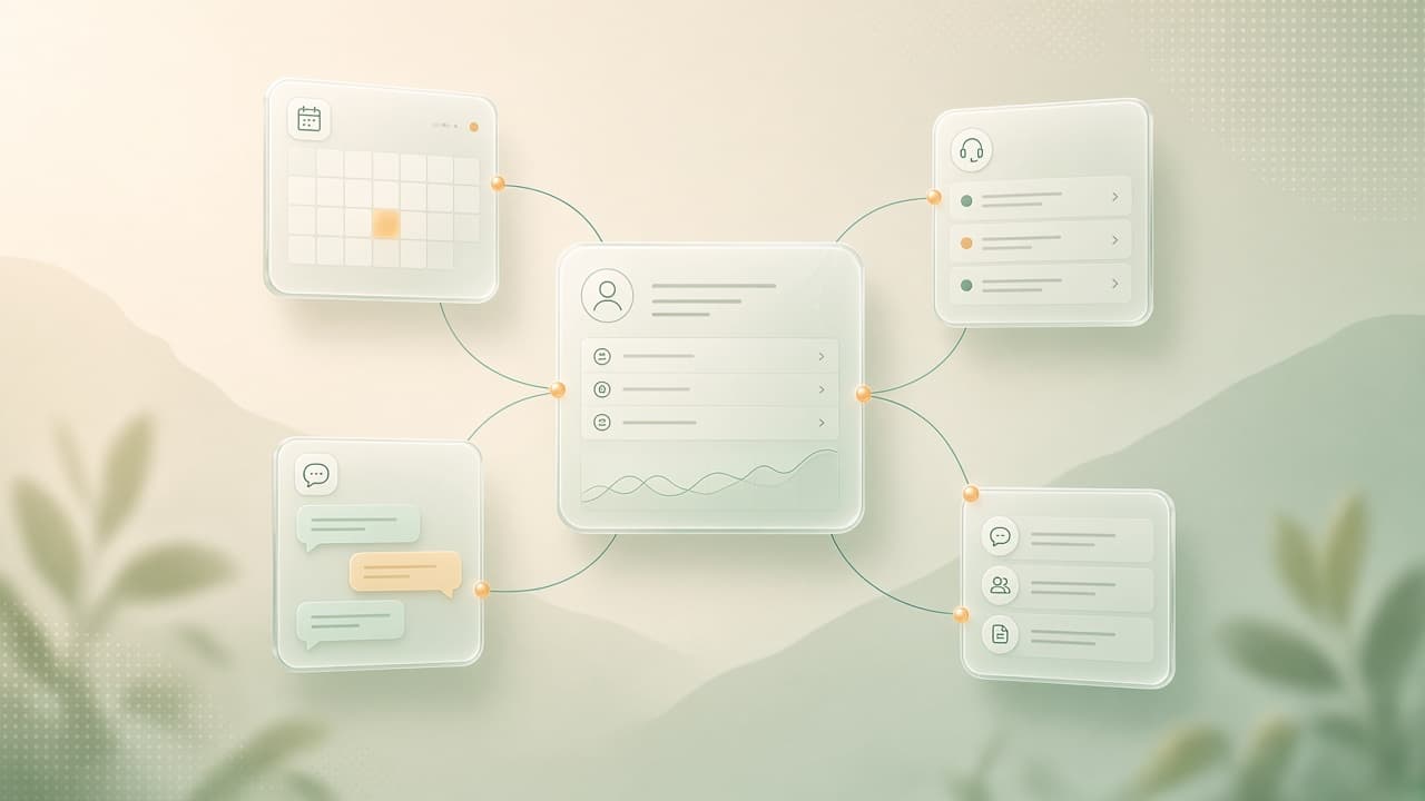 Connected CRM, calendar, messaging, and API systems
