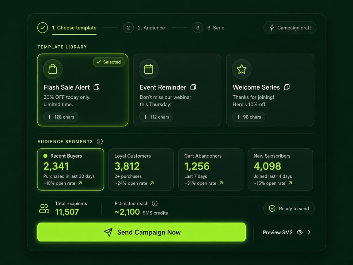 Launch SMS campaigns without complexity