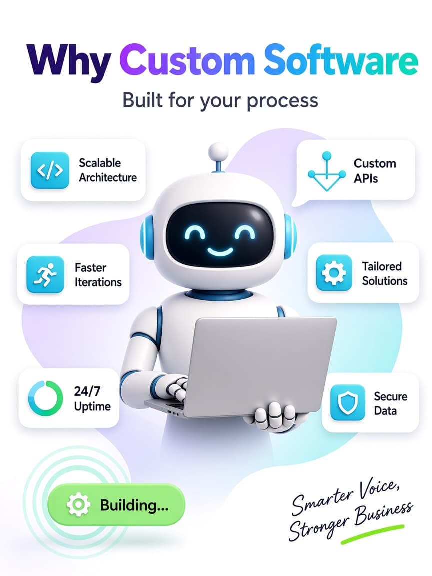Why custom software — built for your process with accountable delivery