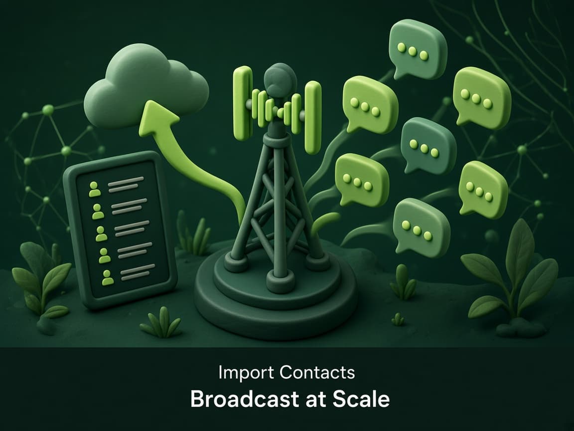 Import contacts and broadcast WhatsApp messages at scale