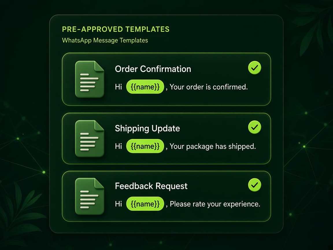 Pre-approved WhatsApp message templates